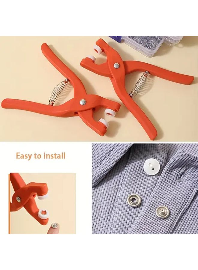 200 Buttons And 1 Plastic Hand Pliers Set For Fast Clothing And Quilt Production - Image 5