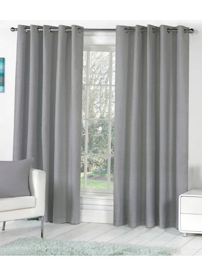 هومفاب إنديا ستارة نافذة HFI Royal Silky Grommet - 6 أقدام، رمادية - قطعتان - Image 1