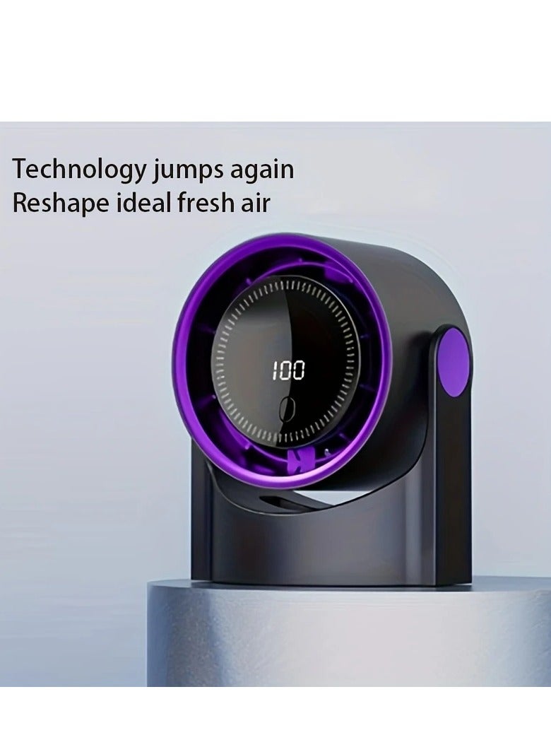 terrion Portable Bladeless Desk Fan with LED Display & Rechargeable Battery – Quiet, Adjustable Airflow, USB Powered – Ideal for Home, Office & Travel - Image 4