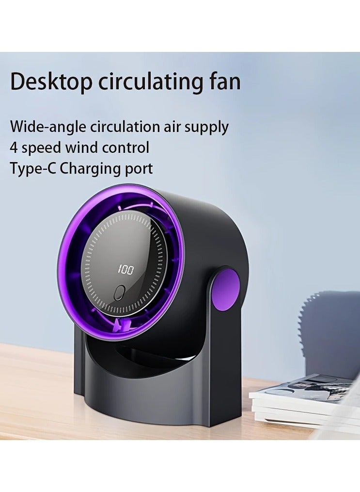terrion Portable Bladeless Desk Fan with LED Display & Rechargeable Battery – Quiet, Adjustable Airflow, USB Powered – Ideal for Home, Office & Travel - Image 5