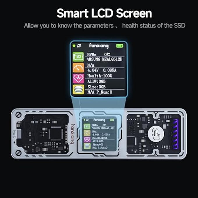 rayihni SSD ENCLOSURE, USB 3.2 GEN 2 (10 GBPS), M.2 NVME/SATA SSD ENCLOSURE, USB ADAPTER/READER, SOLID STATE DRIVE EXTERNAL ENCLOSURE, SUPPORTS M AND B+M KEYS AND SIZE 2230/2242/2260/2280 SSDS, MD86 - Image 2