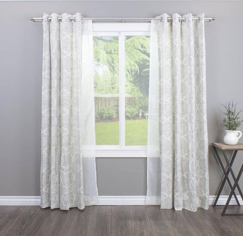 Decopolitan Urn Telescoping Double Drapery Rod Set, 36-72-Inch, Antique Silver - Image 3