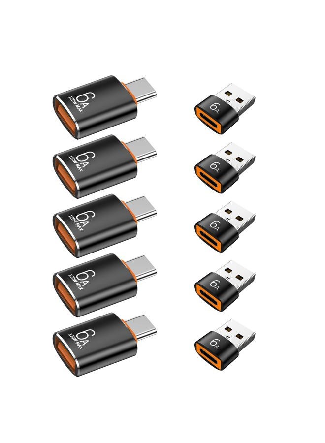 Pastall 10-Pack 10Gbps/120W USB C to USB Adapter & C Male to 3.1 Female Charger,Compatible with MacBook Pro/Air, iPhone 16 15 Pro Max/15 Plus/14 13 12 Samsung Galaxy S24/S23/S22/S21 - Image 1