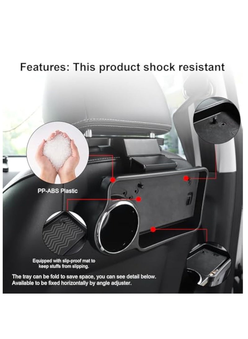 KASTWAVE Cup Holder Tray for Car, Car Headrest Backseat Cup Holder, Detachable Car Trays for Eating, Multifunctional Backseat Car Organizer, Car Back Seat Organizer Foldable Desing, Automotive Accessories - Image 3