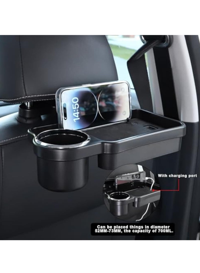 KASTWAVE Cup Holder Tray for Car, Car Headrest Backseat Cup Holder, Detachable Car Trays for Eating, Multifunctional Backseat Car Organizer, Car Back Seat Organizer Foldable Desing, Automotive Accessories - Image 4