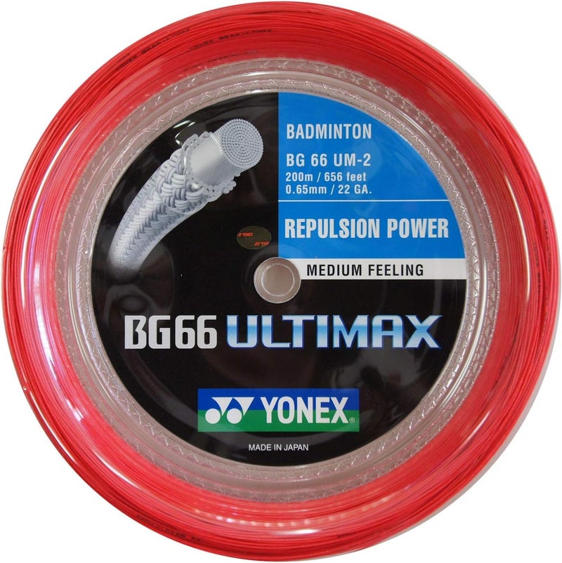 YONEX BG66 Ultimax Badminton String - 200 Meters, Yellow - Image 1