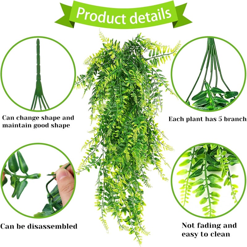 QUOZUO Bearded Dragon Tank Accessories, Terrarium Hanging Plant Vines Artificial Leaves Reptile Hide, Bridge Jungle Climber Reptile Vines for Snakes Bearded Dragon Chameleon Gecko Lizard - Image 4
