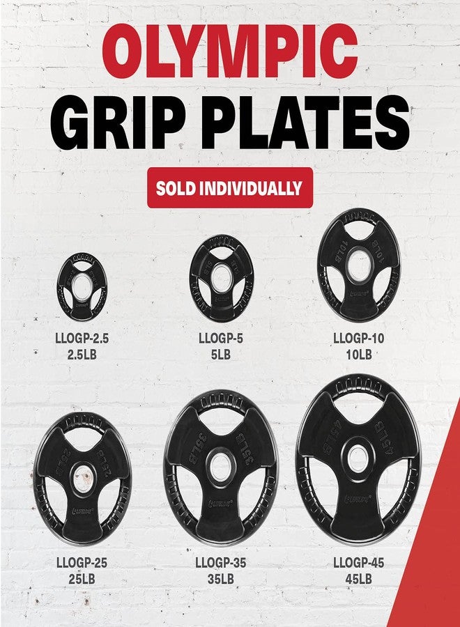 Lifeline Fitness Rubber Grip Plates For Olympic Barbell - 2" Weight Plates for Home or Gym - Strength Training Single Plates - 2.5/5/10/25/35/45 LB Options - Image 2