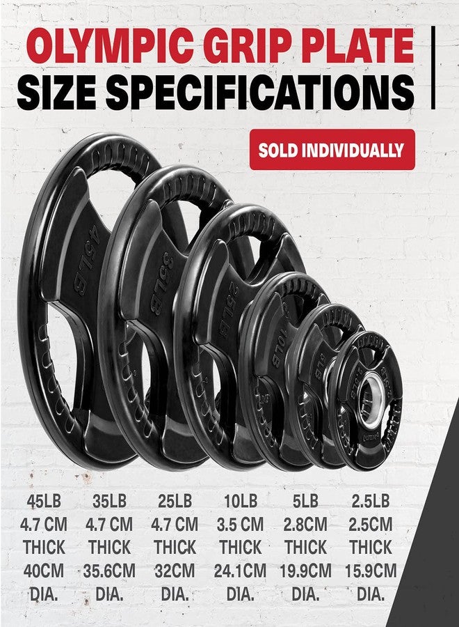 Lifeline Fitness Rubber Grip Plates For Olympic Barbell - 2" Weight Plates for Home or Gym - Strength Training Single Plates - 2.5/5/10/25/35/45 LB Options - Image 3