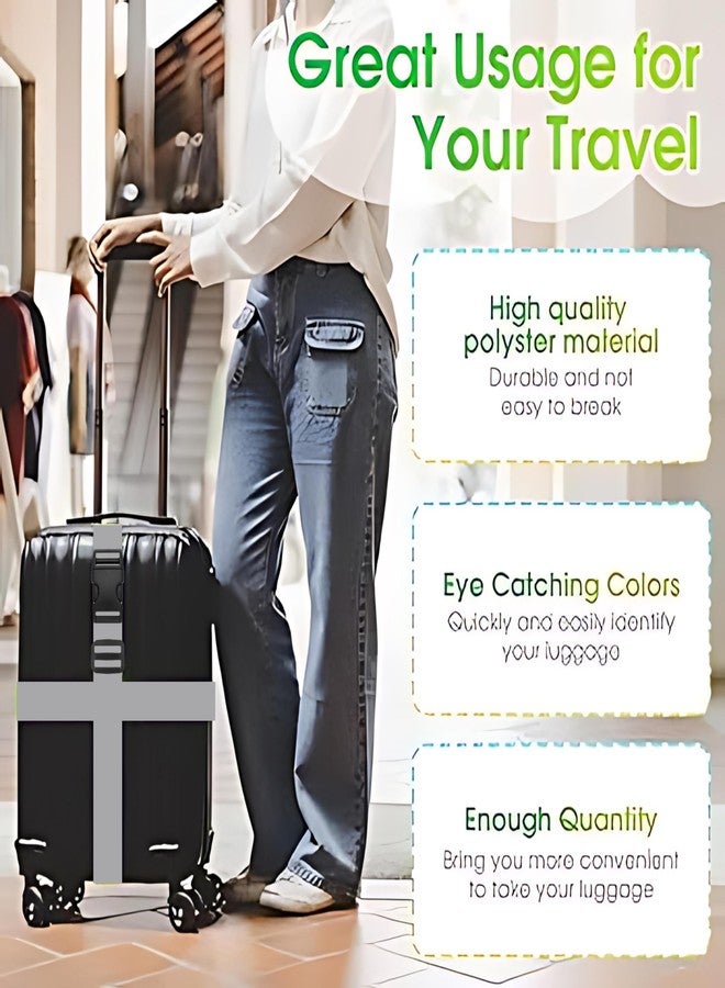 APAV Luggage Straps Belt Heavy Duty Adjustable with Buckle Clips for Suitcase | Trolleys and All Kind of Luggages | for Traveling Business/Leisure Trip (Pack of 4 (Gray)) - Image 5