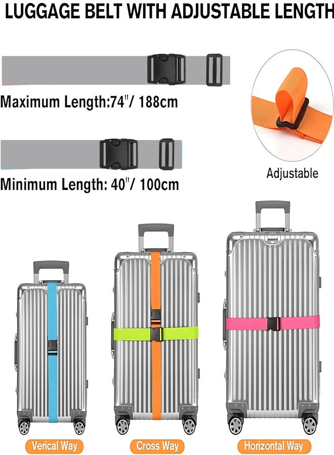 APAV Luggage Straps Belt Heavy Duty Adjustable with Buckle Clips for Suitcase | Trolleys and All Kind of Luggages | for Traveling Business/Leisure Trip (Pack of 4 (Gray)) - Image 3