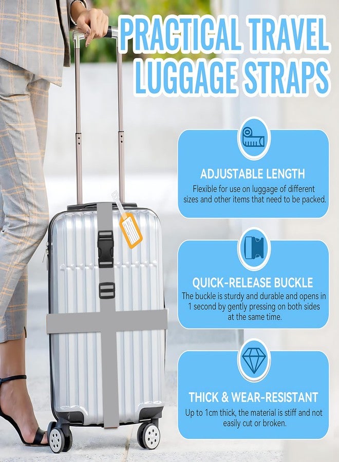 APAV Luggage Straps Belt Heavy Duty Adjustable with Buckle Clips for Suitcase | Trolleys and All Kind of Luggages | for Traveling Business/Leisure Trip (Pack of 4 (Gray)) - Image 4