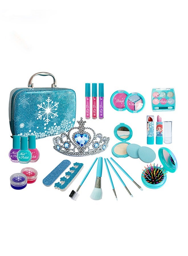 Girls purchasing products for children's makeup sets, Frozen makeup sets, genuine washable makeup sets for little girls, princesses learning to walk makeup, and birthday gifts for girls - Image 1