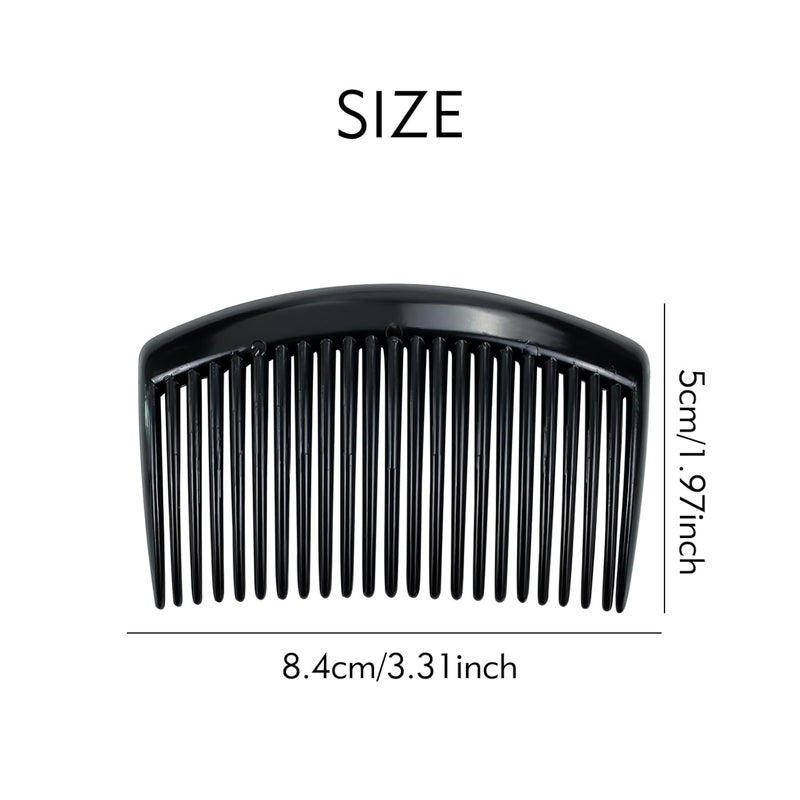 Angla 28 Pack Black Small Plastic Hair Side Comb With Long Teeth Hairpins Grips Barrettes Clamps Bows for Women Bridal Wedding Veil Decorative Headpiece French Twist Updo Bun Accessories - Image 4