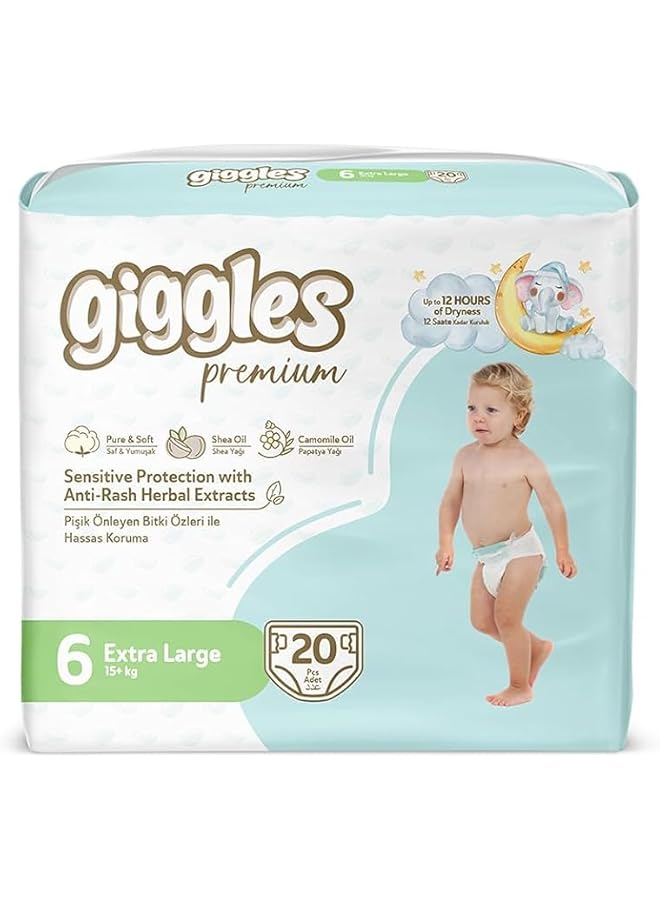 giggles Baby Diapers 20 Pieces Twin Pack Size 6 - Image 1