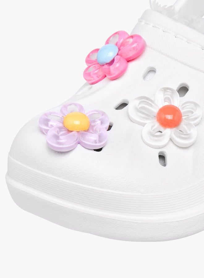 أكوا شباشب مزينة بالزهور مع حزام خلفي - Image 4