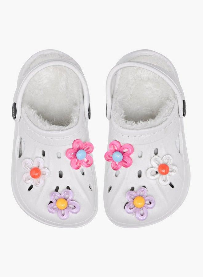 Aqua Floral Accent Clogs with Backstrap - Image 3