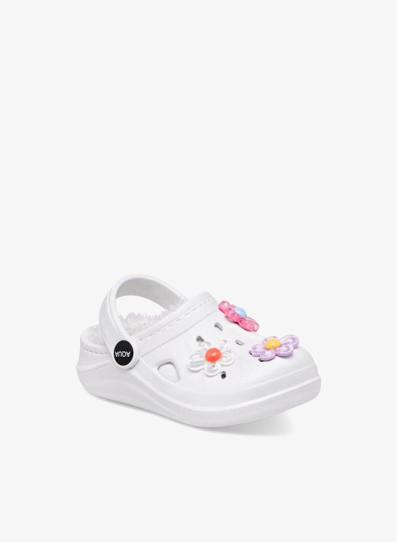 Aqua Floral Accent Clogs with Backstrap - Image 3