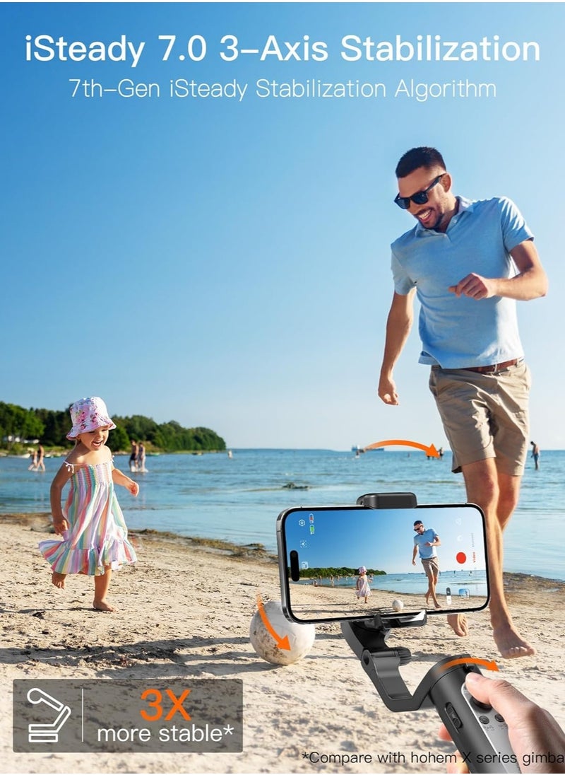 hohem - Hohem iSteady XE 3-Axis Handheld Gimbal Stabilizer for Smartphones Portable and Foldable with Face and Object Tracking for iPhone and Android - Image 1