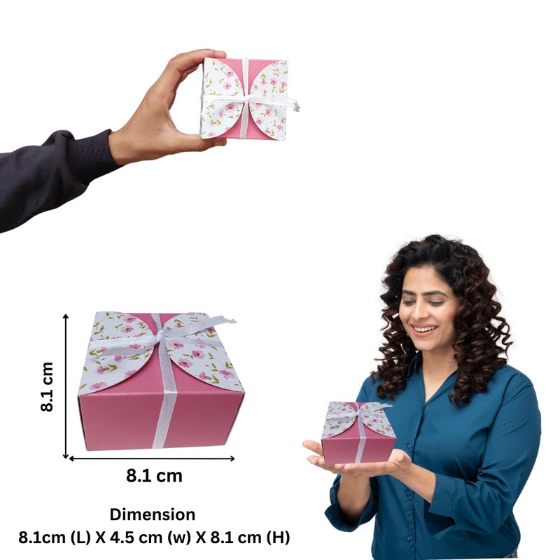 DIGI ART'S صندوق حلوى صغير متعدد الأغراض من ديجي آرت مع 4 تجاويف | صناديق هدايا لطيفة مع شريط ساتان لحفلات الزفاف، حفلات عيد الميلاد، وهدايا عيد الحب | عبوة من 24 قطعة | متعدد الألوان - Image 3