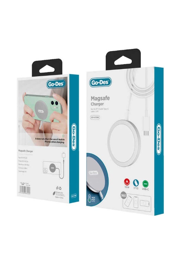 GO-DES Go Des GD-UC588 Magsafe Wireless Charger White - Image 4