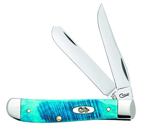 Case XX WR Pocket Knife Mini Trapper Caribbean Blue Jig Bone Item 25593  6207 SS  Length Closed 3 12 Inches