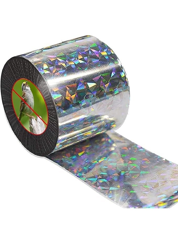 110m x 4.8cm Holographic Bird Scare Ribbon, Double-Sided Reflective Tape for Bird Deterrent, Garden Protection - Image 1