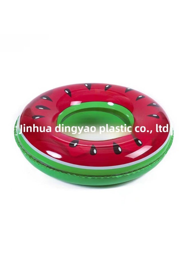 Thick Environmental Protection PVC Cartoon Inflatable Swimming Ring Summer Children's Water Park Floating Life Buoy Wholesale-Color:Watermelon-Specifications:60 # (pvc Thickened)  - Image 1