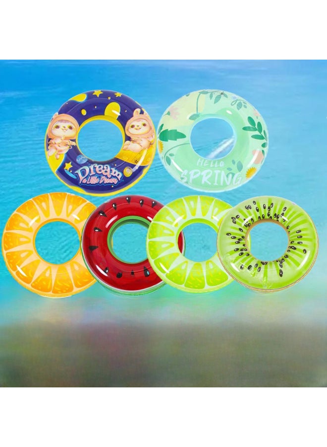 Thick Environmental Protection PVC Cartoon Inflatable Swimming Ring Summer Children's Water Park Floating Life Buoy Wholesale-Color:Watermelon-Specifications:60 # (pvc Thickened)  - Image 2