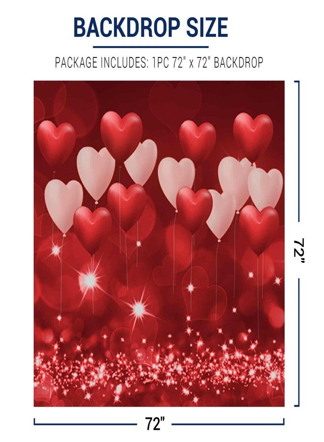 Allenjoy 7x5ft Fabric Valentine's Day Backdrop Red Hearts Balloons Love Theme Party Supplies for Engagement Wedding Bridal Shower Photography Background Studio Portrait Pictures Shoot Props Favors - Image 3
