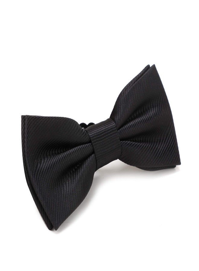 fortunatever Boys Solid Pre-tied Bow Ties,Black Adjustable Tuxedo Bowtie For Boys With Multiple Colors (11''-19'') - Image 1