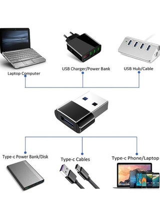 USB A male to USB type C Charger Adapter Cables (1 Pack，Black) - view 5