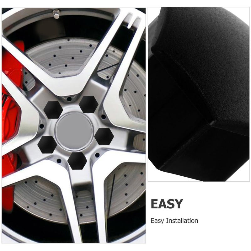 20pcs Hex Nut Cover Wheel Lug Nut Cover Replacement Set With Installation Clip Matte Black Anti Rust Car Tire Screw Cover - Image 4