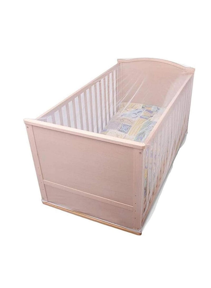 إي سي في في سرير أطفال عالمي مع ناموسية، لون أبيض - Image 1