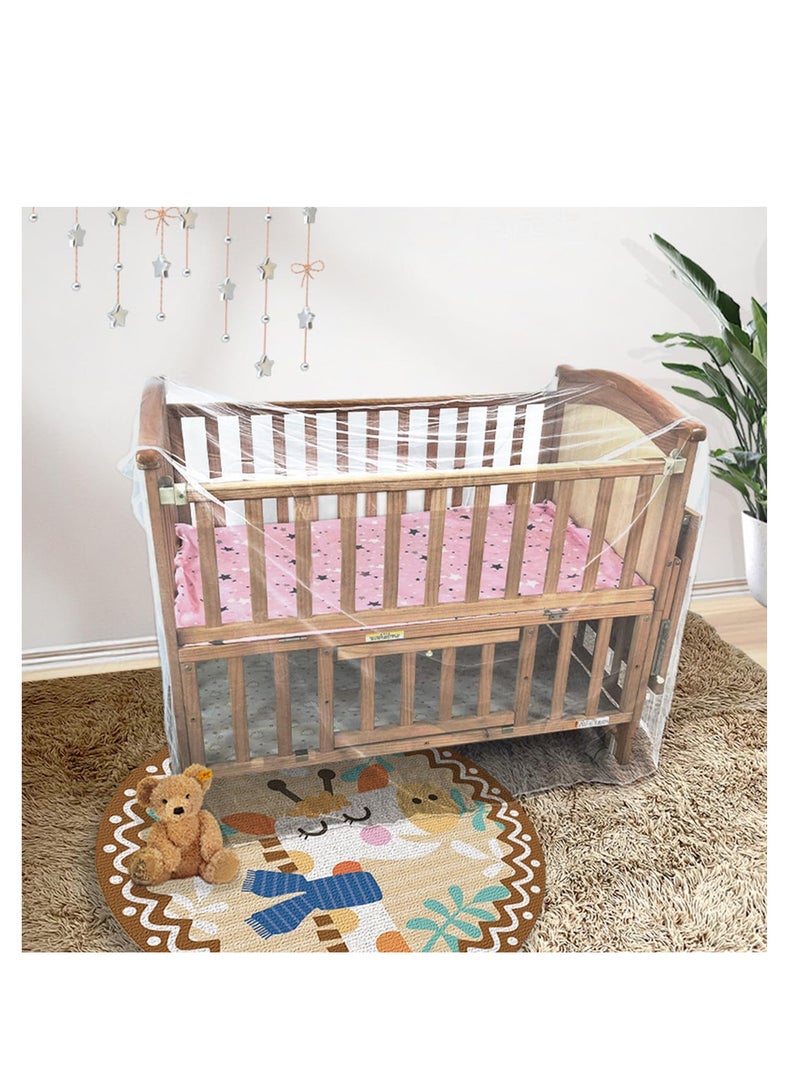 إي سي في في سرير أطفال عالمي مع ناموسية، لون أبيض - Image 4