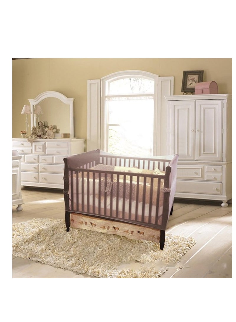 إي سي في في سرير أطفال عالمي مع ناموسية، لون أبيض - Image 5