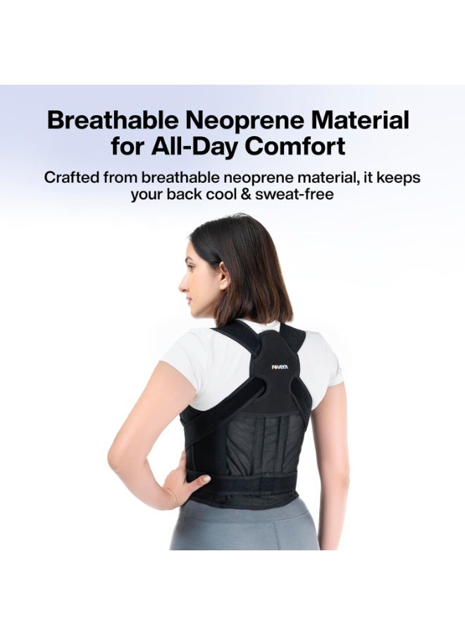 FOverA Back Brace and Posture Corrector for Women and Men, Premium Neoprene Fabric - Breathable & Comfortable, Adjustable Back Brace for Upper and Lower Back Pain Relief (Universal) - Image 3