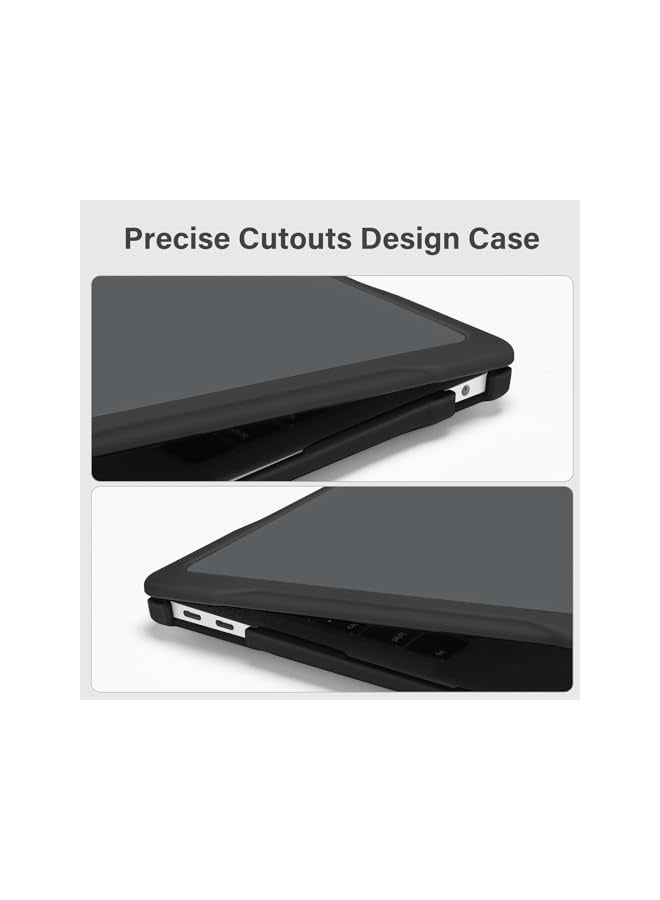 Mosiso Compatible with MacBook Air 13 inch Case 2022, 2021-2018 Release A2337 M1 A2179 A1932 Touch ID, Soft TPU Bumper Anti-Cracking & Anti-Fingerprint Plastic Hard Shell&Keyboard Cover, Black - Image 2