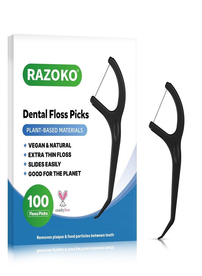 RAZOKO Biodegradable Dental Floss Picks - Easy Glide for Fresh Breath and Healthy Gums - Image 1