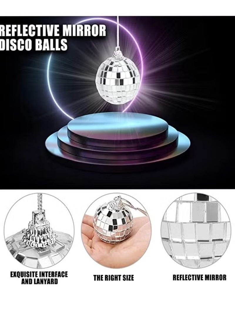 12 PCS Silver Bright Disco Ball Decor, Reflective Mirror Balls with Hanging String for Parties, Birthdays, Weddings, Family Party Decoration  - Image 4