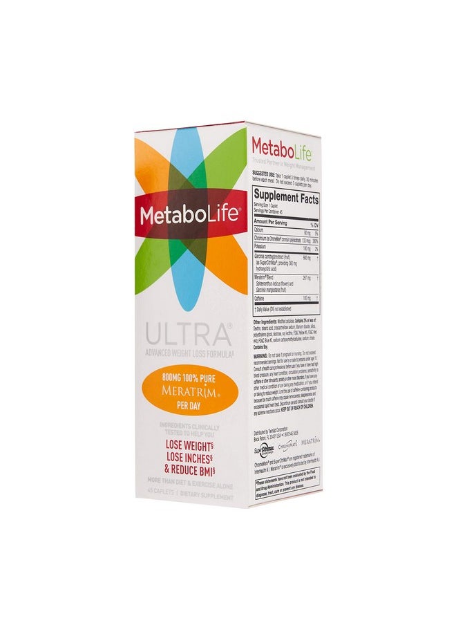 Twinlab - Metabolife Ultra Dietary Supplement Hunger Supplement For Women & Men 800 Mg 45 Caplets - Image 1