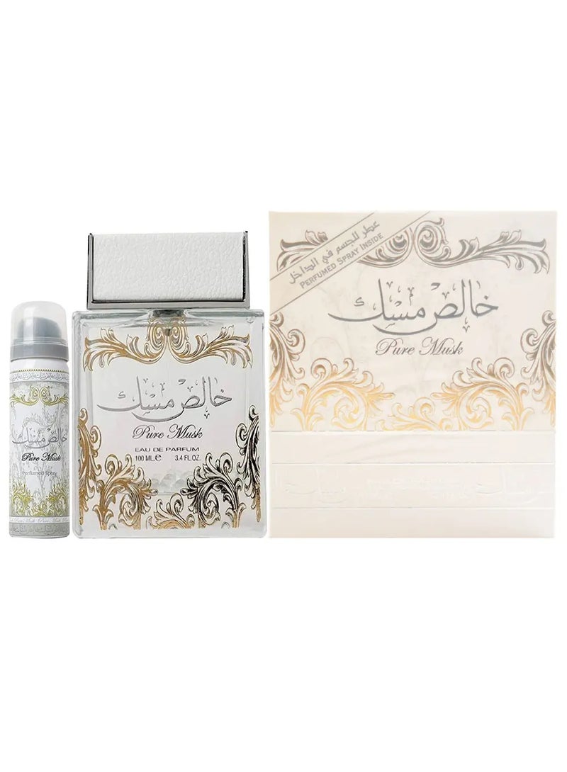 Lattafa PURE MUSK EDP 100ml+perfumed spray50ml - Image 2