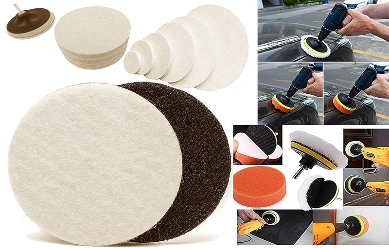 DIY Crafts DIY Crafts 5x, 4"inch Density Felt Pad Only, Density Felt Pad Only For Your Kit Polishing Drill Buffing Felt Pads Waxing Sealing Glaze Finishing Glass Scra (5x, 4"inch Density Felt Pad Only)  - Image 4