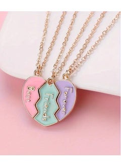 3pcs Simple And Fashion Broken Heart Pendant Necklaces For Best Friends, For Birthdays, Anniversaries, And Graduation Christmas Gifts