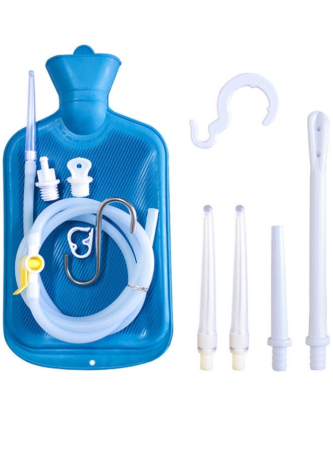 Generic - طقم حقيبة حقنة شرجية سعة 2 لتر مع خرطوم سيليكون بطول 1.5 متر و5 أطراف متعددة الحجم قابلة لإعادة الاستخدام وتدفق مياه يمكن التحكم فيه لتنظيف القولون من السموم - Image 1