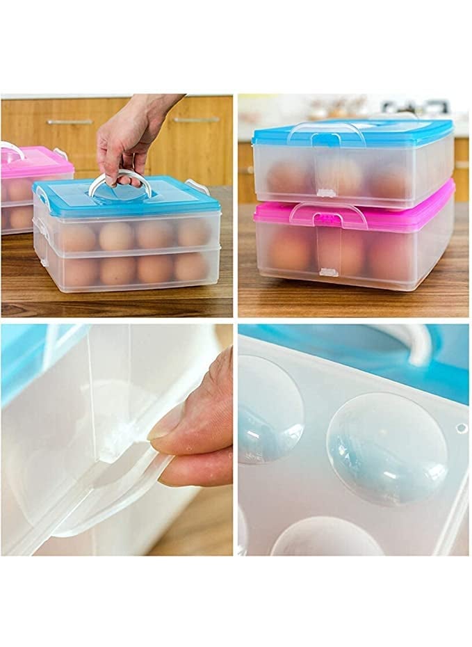 SPHP SPHP Egg Box 12 Grid Egg Storage Basket for Fridge Double layer plastic egg storage box 1 Layer 12 Grids Egg Storage Tray Box 12  - Image 2