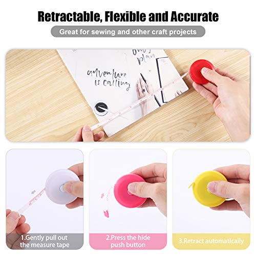 BUSHIBU Tape Measure Body Measuring Tape, Retractable 60 Inch Soft Mini Measuring Tape, Small Sewing Fabric Tape Ruler for Cloth Waist Medical Nursing Craft(10 Pack) - Image 4