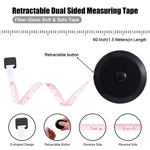 BUSHIBU Tape Measure Body Measuring Tape, Retractable 60 Inch Soft Mini Measuring Tape, Small Sewing Fabric Tape Ruler for Cloth Waist Medical Nursing Craft(10 Pack) - Image 3