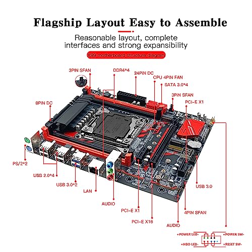 MACHINIST X99 LGA 2011-V3 Motherboard, Micro ATX Motherboard (PCIe 3.0, M.2 Slots, 4 Channel DDR4, SATA 6Gb/s) for Intel XEON E5 V3/V4, Core i7 seriers CPUs, PC Server Mainboard with Diagnostic Card - Image 5