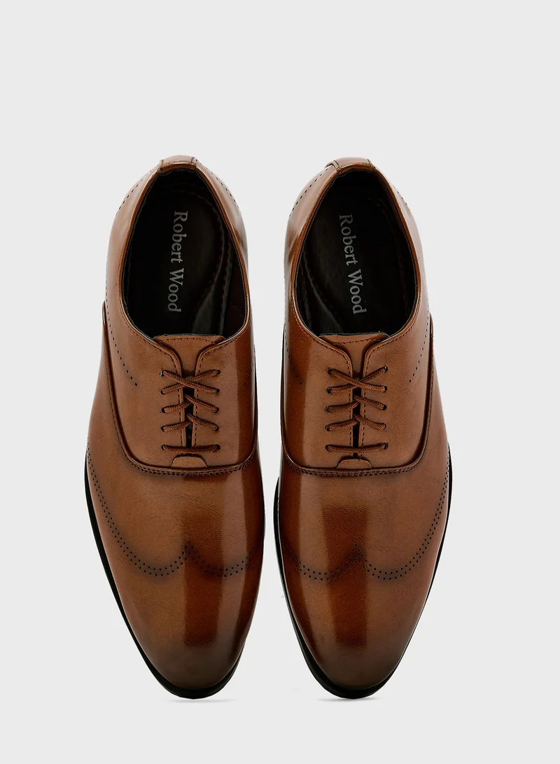 Robert Wood Perforation Detail Formal Lace Ups